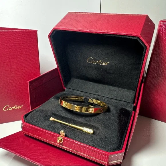 Cartier Gold and Black Love Bracelet with Red Presentation Box - Picture 2 of 5
